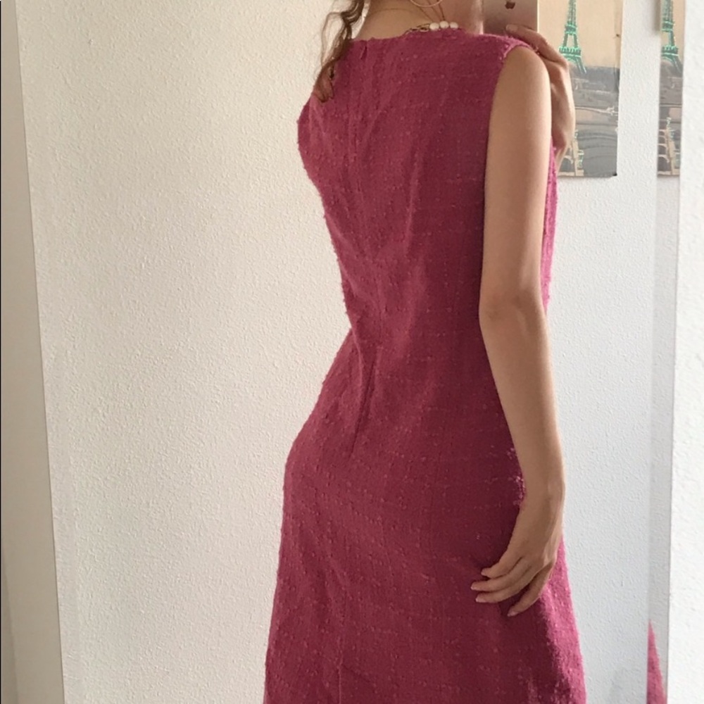 Moschino Pink Pearl Chain  links Necklace Midi Dress 12 - Picture 2 of 9
